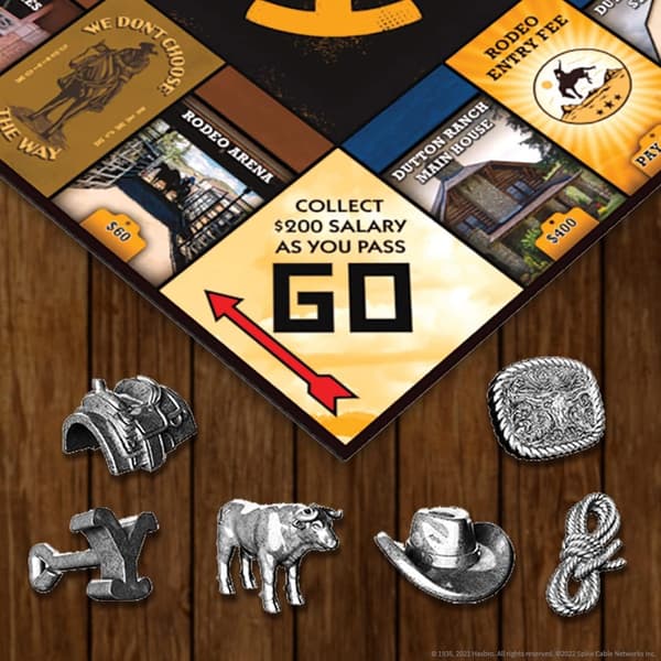Monopoly: Yellowstone | Køb, sælg, byt fliser med steder fra Paramount Network-serien | Samlerobjekt Klassisk Monopoly-spil for 6 spillere