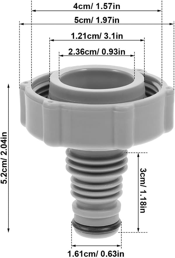 2st Poolslangadapter Vakuumslangkoppling Kompatibel med Bestway P6h1419 Grå Ø32mm Poolrör
