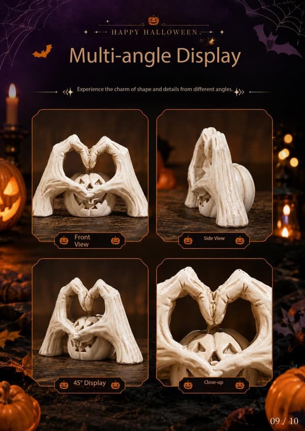 Halloween-pumpa-tema dekorationer (hjärtpumpahuvud)