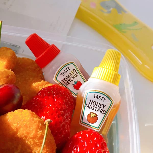4st 25ml Mini Tomatketchupflaska Bärbar Sås Salladsdressing Transparent