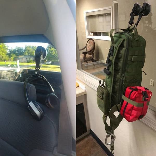 Campingkrokar med sugkoppar 4-pack Svart