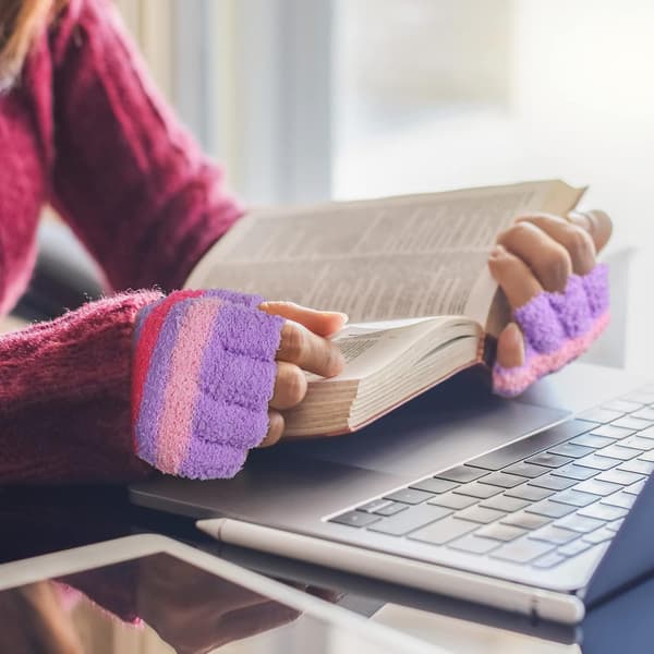 3 par USB-opvarmede fingerløse handsker håndvarmere kvinder bærbar computer