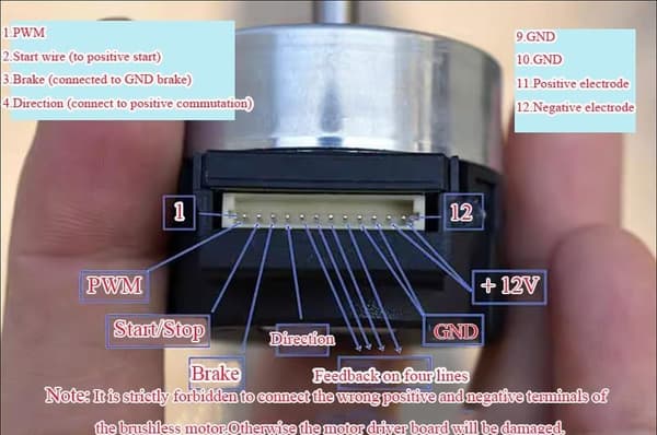 24H Borstlös Servomotor DC 12V inbyggd drivrutin PWM hastighetskontroll 100-linjers encoder.