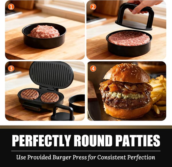 Dubbel Mini Grill Maker Frukostmacka Maker Burger Press Patty Maker Panini Press Grill Liten Elektrisk Grill