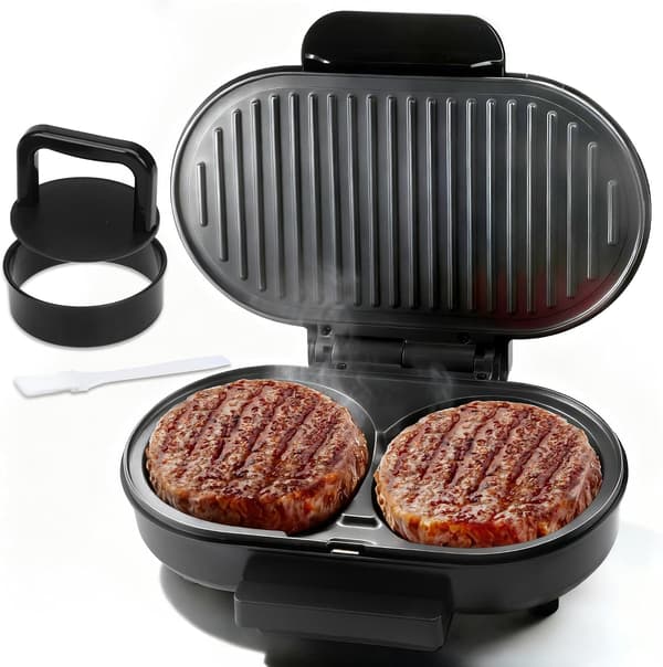 Dubbel Mini Grill Maker Frukostmacka Maker Burger Press Patty Maker Panini Press Grill Liten Elektrisk Grill