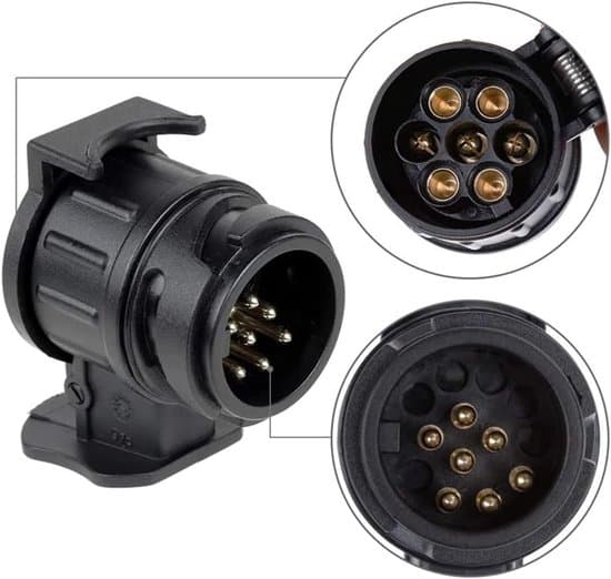 2026 Ny Universal Adapter - 13 til 7 ben - Trailerstik - Traileradapter - Stikadapter - Gave til far - Sort