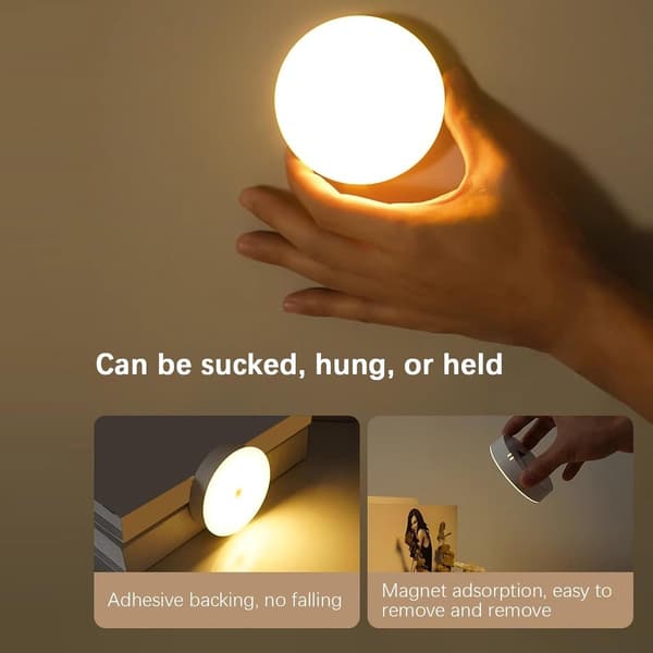 2-pack LED-nattlampor med rörelsesensor lämpliga för sovrum, badrum, toaletter, trappor, kök och hallar.