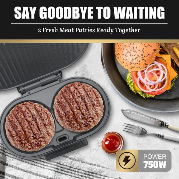 Dubbel Mini Grill Maker Frukostmacka Maker Burger Press Patty Maker Panini Press Grill Liten Elektrisk Grill