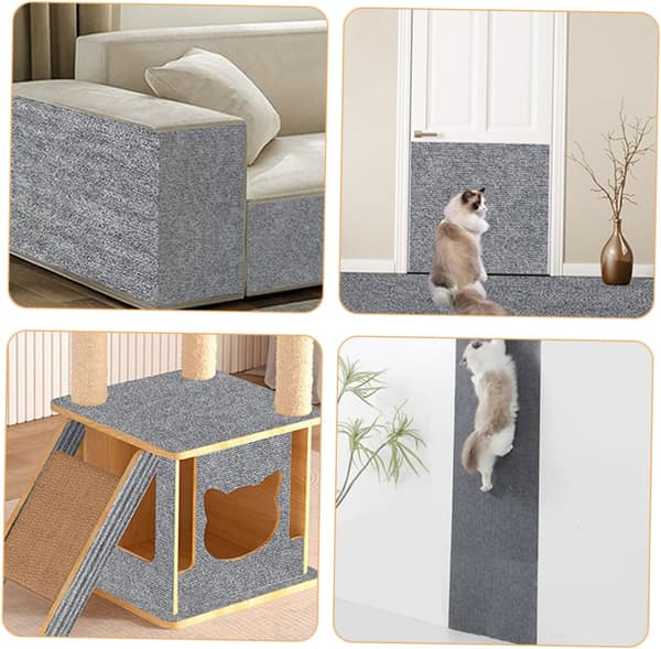 Katte kradsemåtte med selvklæbende bagside Stabil møbelbeskyttelsesmåtte til killinger Kat Lysegrå H Lysegrå 40x100cm Lysegrå