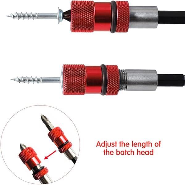 2 STK Justerbare Skruedybde Bitholdere, Magnetiske Stål Gipsplade Bits, 1/4\" Sekskant Skaft med S2 Phillips PH2 Skruetrækker Bits