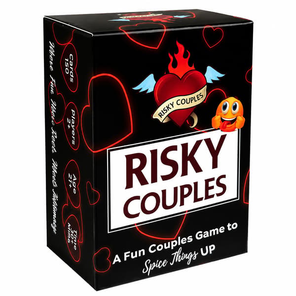 Risky Couples kortspill, voksenfestspill for par, morsomt datingspill med hjerterdesign
