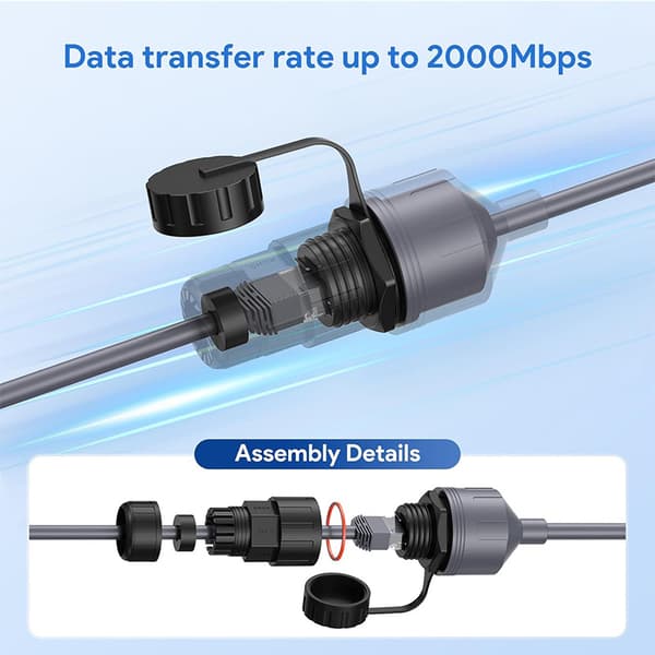 Gen 3 / Mini StarLink SPX til RJ45 Ethernet-adaptere — Vanntett kobling for StarLink Gen 3 Standard