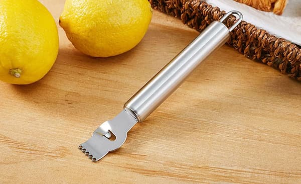 Sitrusrasp i rustfritt stål med kanalblad, sitrus- og appelsinskreller, fruktskreller