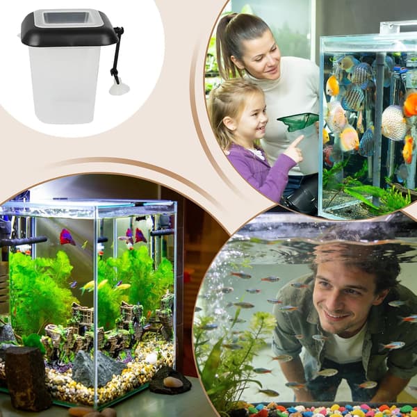 3-i-1 Akvarium Flydende Ring, Fiskefoderdispenser, Akvatisk Tilbehør til Guppyer og Cichlider.