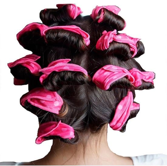 10-delars mjukt sömnlockrullset – flexibla skumlockrullar för DIY-hårstyling – rosa värmefri hårvård