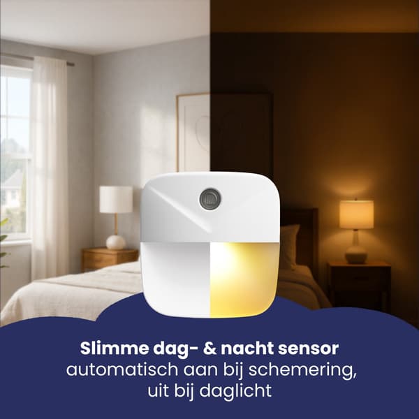 2-pack plug-in nattlampa med skymningssensor varmvit för barnrum
