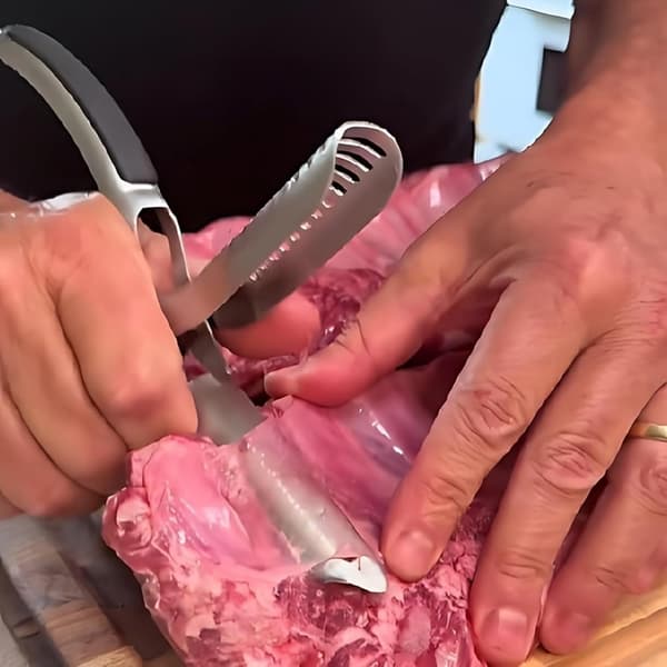 Ribmembranfjernerværktøj BBQ Rib Skinner Forberedelsesværktøj Let Greb til Ubesværet BBQ Rib Forberedelse Rustfrit Stål Svine- og Okseribmembranfjerner