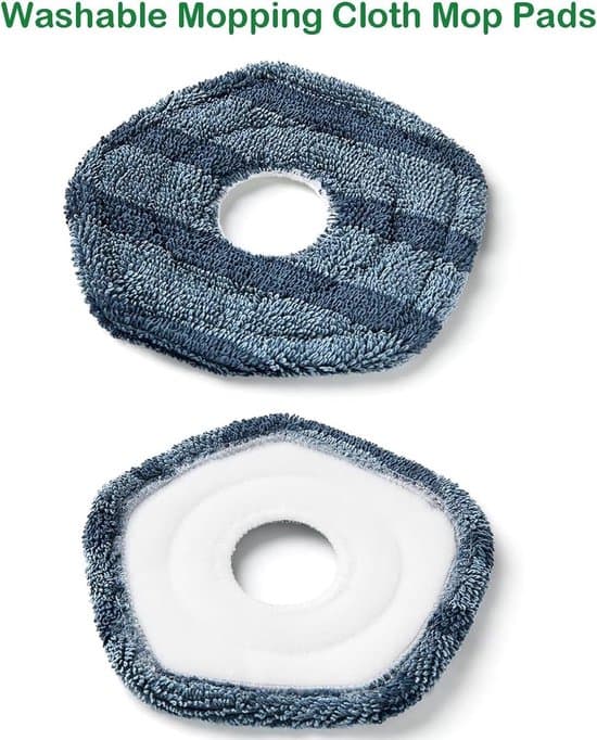 4-pack – Moppdynor kompatibla med Eufy X10 Pro Omni & Eufy X9 Pro – Tvättbara & återanvändbara moppdynor – Mjuk mikrofiberersättning – Randfri & snabb