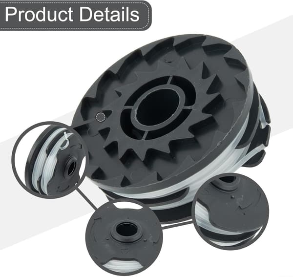 Spole for Parkside batteridrevne gressklippere for PRTA 20-Li A1 B2 C3 Auto Feed erstatning 1,6 mm nylontråd (6-PAKNING)