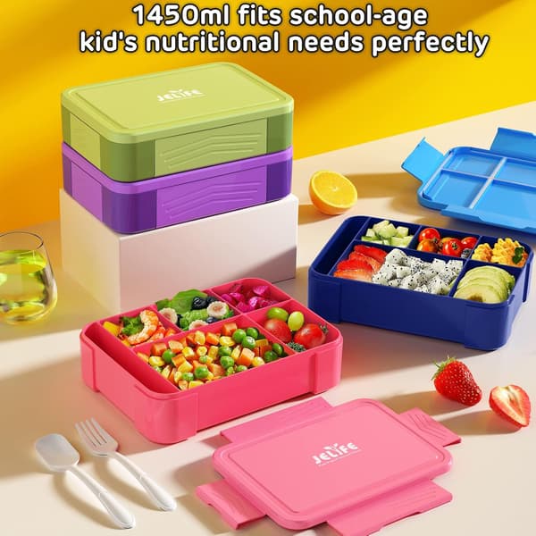 Matlåda för barn - Läcksäker Bento-matlåda med 6 fack