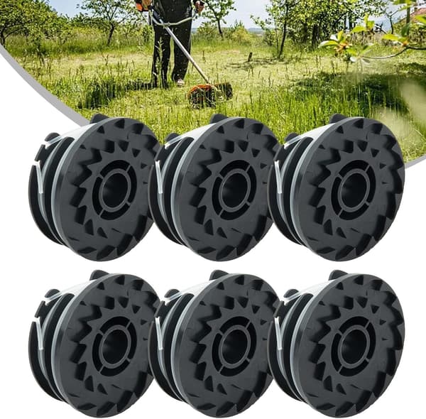 Spole til Parkside Akku Plæneklippere til PRTA 20-Li A1 B2 C3 Auto Feed Erstatning 1,6 mm Nylon Line (6-PAK)