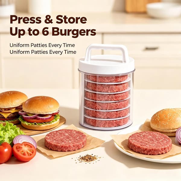 Burger Patty Maker Flerlags Burgerpresse Sæt til BBQ Hjemmelavet Forberedelse