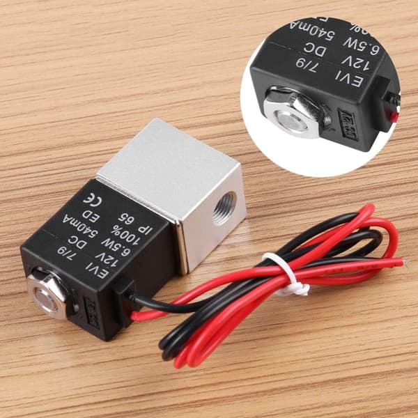 Magnetventil 12V DC 1/4\" 2-vägs normalt stängd 1.2mpa Pneumatisk aluminium magnetventil för luftvatten (dc12v)