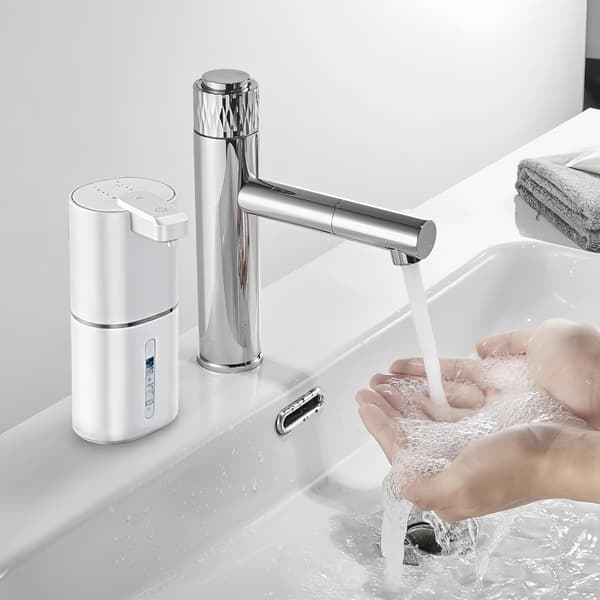 Automatisk sæbedispenser Berøringsfri Genopladelig Flydende Sæbedispenser med 4-Niveauer Justerbar Volumen Infrarød Sensor Vægmontering 12.8oz