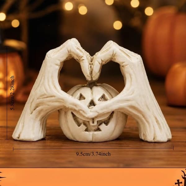 Halloween-pumpa-tema dekorationer (hjärtpumpahuvud)
