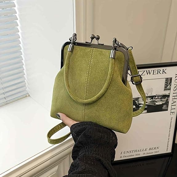 Denim Crossbody Tygväskor för kvinnor, Mini Blå Denim Tygväska Kiss Lock Plånböcker och Handväskor Tillbehör