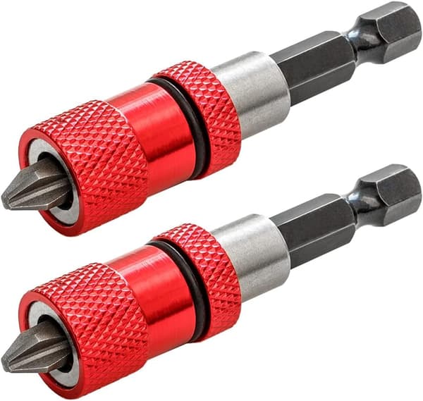 2 STK Justerbare Skruedybde Bitholdere, Magnetiske Stål Gipsplade Bits, 1/4\" Sekskant Skaft med S2 Phillips PH2 Skruetrækker Bits