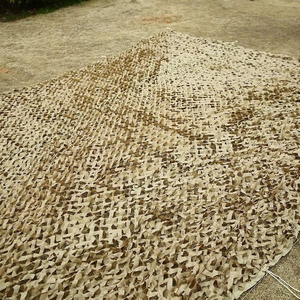 Sandørken Camouflage Net 3x4m, Holdbart UV-beskyttende Vindtæt Solskærmsnet, Bærbart Camonet til Have, Camping, Jagt