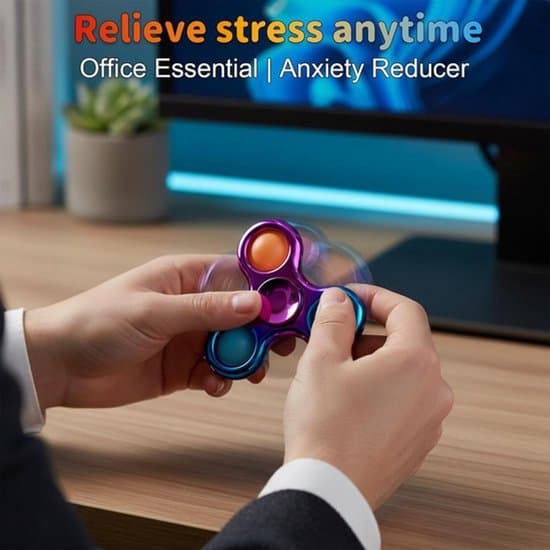 3-pak – Pop Fidget Spinner-legetøj til børn og voksne – Lindrer stress og fremmer ro – Sensorisk legetøj til børn med autisme og ADHD
