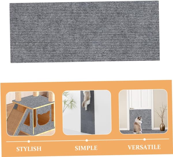 Katte kradsemåtte med selvklæbende bagside Stabil møbelbeskyttelsesmåtte til killinger Kat Lysegrå H Lysegrå 40x100cm Lysegrå