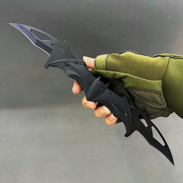 Twin Blade Bat Knife Pocket Folding Tactical Two Sharp Cut Spring Assisted Blades Bat Knives
