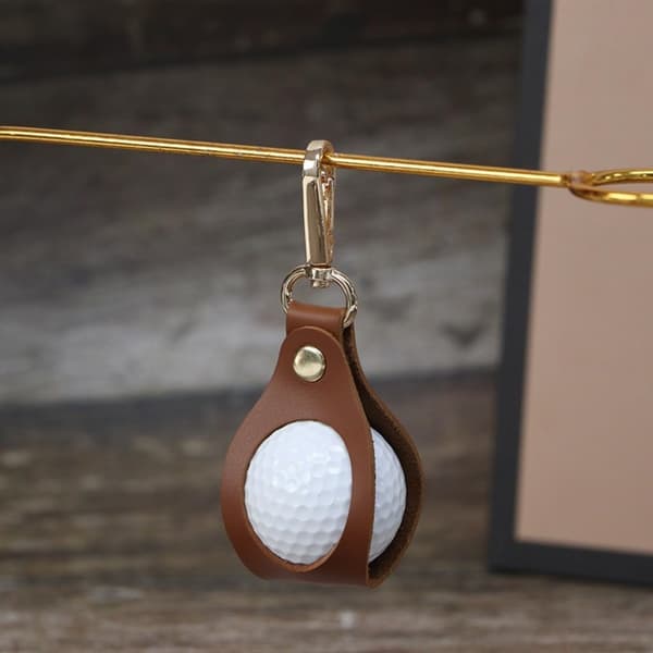4 stk. læder golfboldholder 1 pakke beskyttende bærbar pose med spænde til golfbag/bælte
