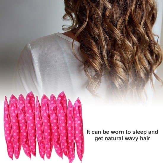 10-delars mjukt sömnlockrullset – flexibla skumlockrullar för DIY-hårstyling – rosa värmefri hårvård