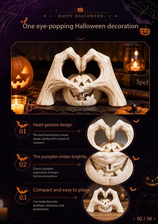 Halloween-pumpa-tema dekorationer (hjärtpumpahuvud)