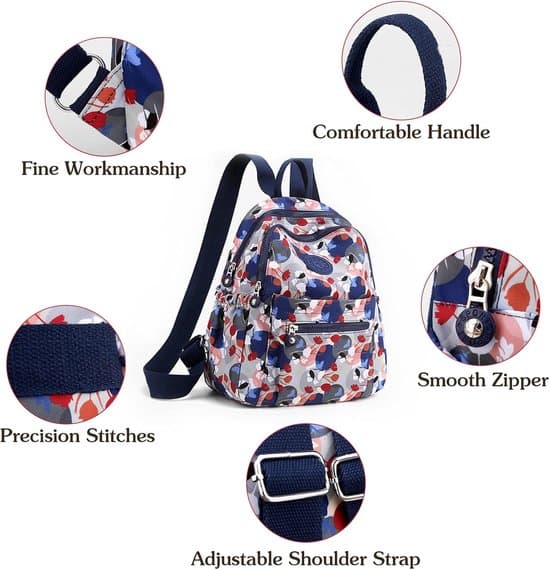 Skolryggsäck 35L Stor Kapacitet Dagryggsäck Färgglatt Ginkgobladstryck Nylon med Polyesterfoder 34×27×4 cm