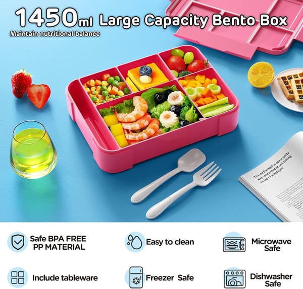 Matboks for barn - Lekkasjesikker Bento Matboks med 6 rom