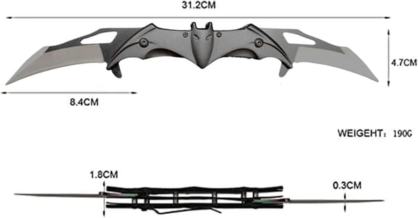Twin Blade Bat Knife Pocket Folding Tactical Two Sharp Cut Spring Assisted Blades Bat Knives