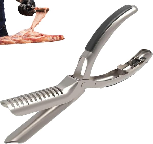 Ribmembranfjernerværktøj BBQ Rib Skinner Forberedelsesværktøj Let Greb til Ubesværet BBQ Rib Forberedelse Rustfrit Stål Svine- og Okseribmembranfjerner