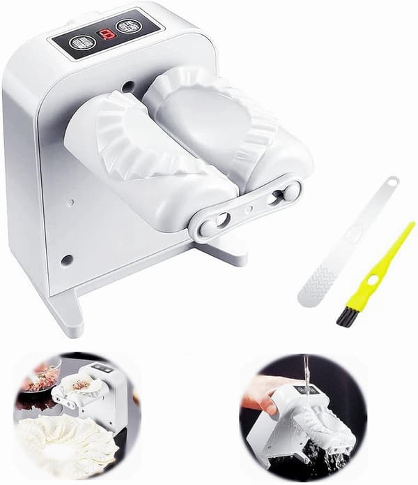 Elektrisk Dumpling Maker 2025 - Automatisk Dumplingmaskin med Sked & Borste Justerbar Hem Dumplingform