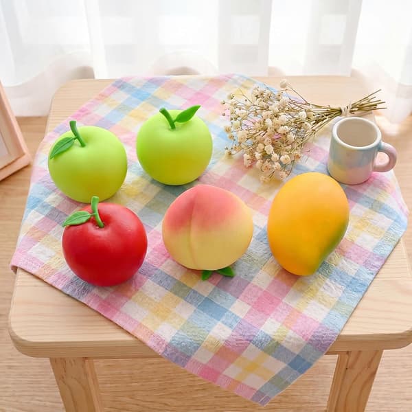 6 STK Frugt Squishy Sæt Langsom Stigning Stressaflastende Bold Afslappende Sensorisk Fidget til Angst Ideel til Fødselsdagsgaver Festgaver Præmier til Klasseværelset