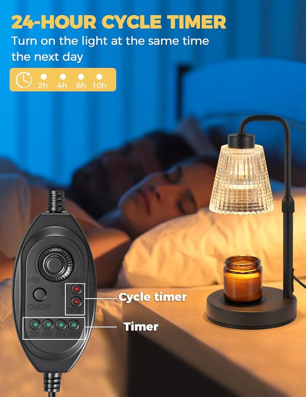 Stearinlysvarmerlampe med timer Bursdagsgaver til kvinner Hjemmeinnredning