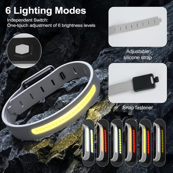Löparljus för löpare USB-C uppladdningsbara LED-armband 6-pack