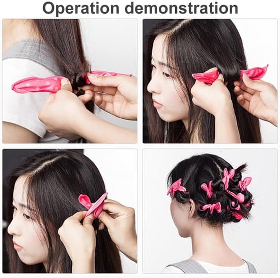 10-delars mjukt sömnlockrullset – flexibla skumlockrullar för DIY-hårstyling – rosa värmefri hårvård