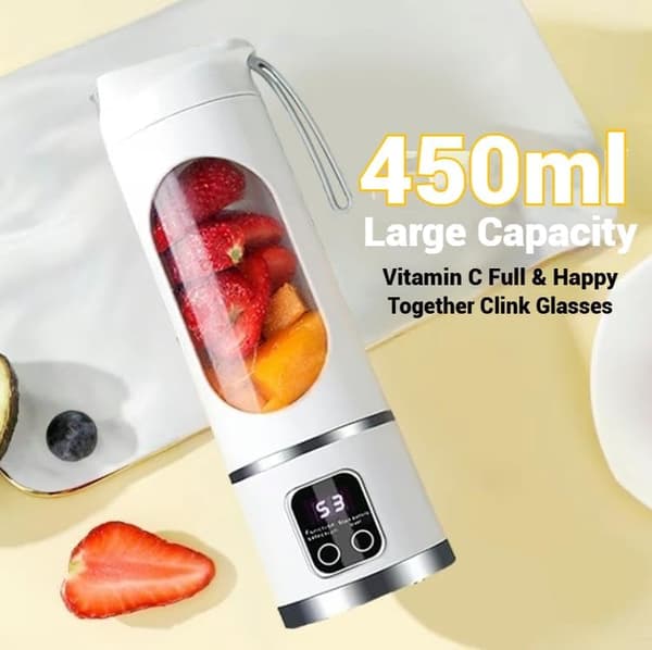 Digital multilägesjuicepressmixer - Smart LED-display 2026 Ny bärbar smoothieblender White