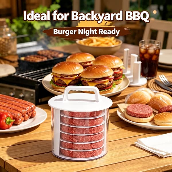 Burger Patty Maker Flerlagers Burgerpress Set för BBQ Hemlagad Förberedelse