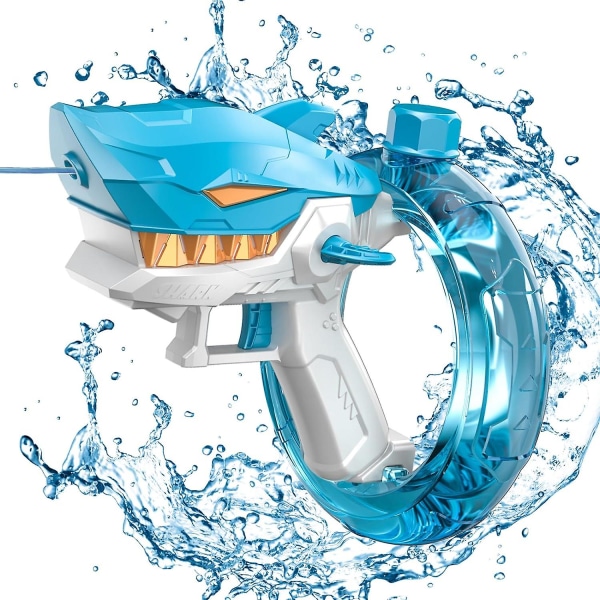 Elektrisk vattenpistol för barn vuxna tecknad haj vattenpistol automatisk spruta snabbfyllning vattenblaster leksaker